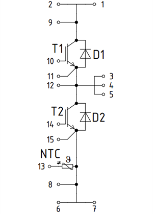 应用电路图 - Infineon Technologies XHP™ 2 1700V IGBT模块